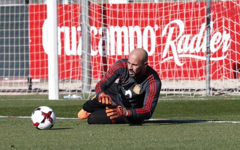 Reina allenamento Spagna Foto Reina Twitter