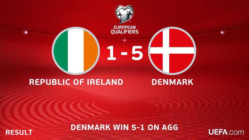 La Danimarca schianta 5-1 l’Irlanda a domicilio e vola al Mondiale. Triplo Eriksen, a segno anche Bendtner preview