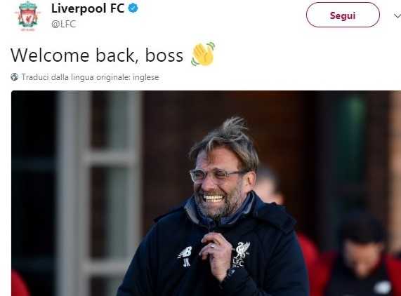 Dopo i controlli in ospedale, il Liverpool riabbraccia Klopp article-post