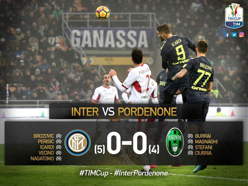 Coppa Italia: il Pordenone sfiora l’impresa a San Siro, Inter avanti solo ai rigori preview