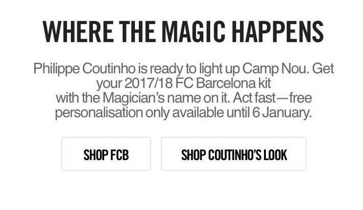 Barça, Nike annuncia: “Coutinho pronto a impressionare il Camp Nou”. Poi rimuove il tweet preview