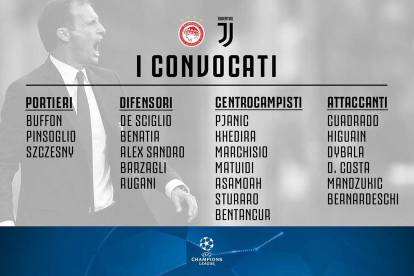Juventus: ecco i convocati per l’Olympiacos. Mandzukic ce la fa, out Chiellini preview