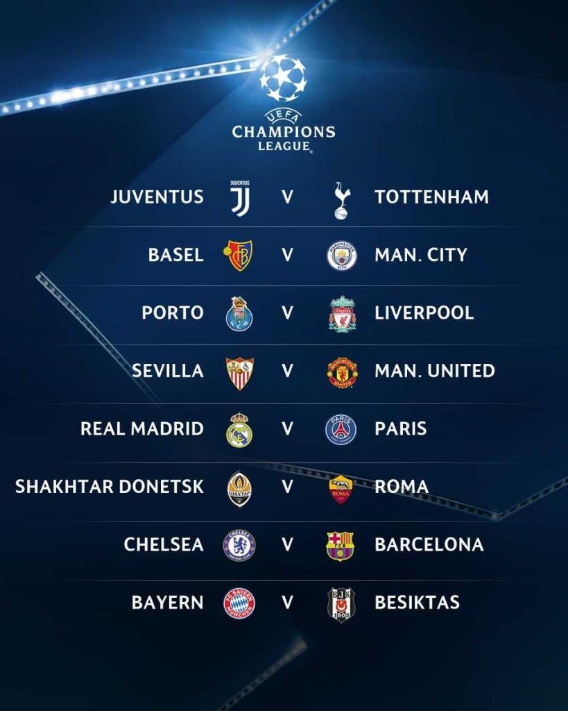 Champions League ecco il calendario degli ottavi, con gli impegni