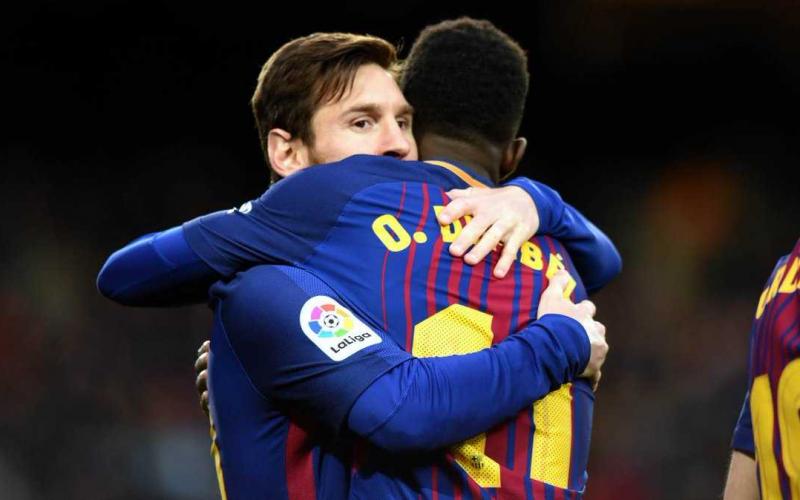 Messi e Dembele Foto Barcellona Twitter