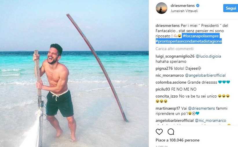 Il messaggio di Mertens: “Presidenti del Fantacalcio, mi sono riposato. Stat senza pensier” preview