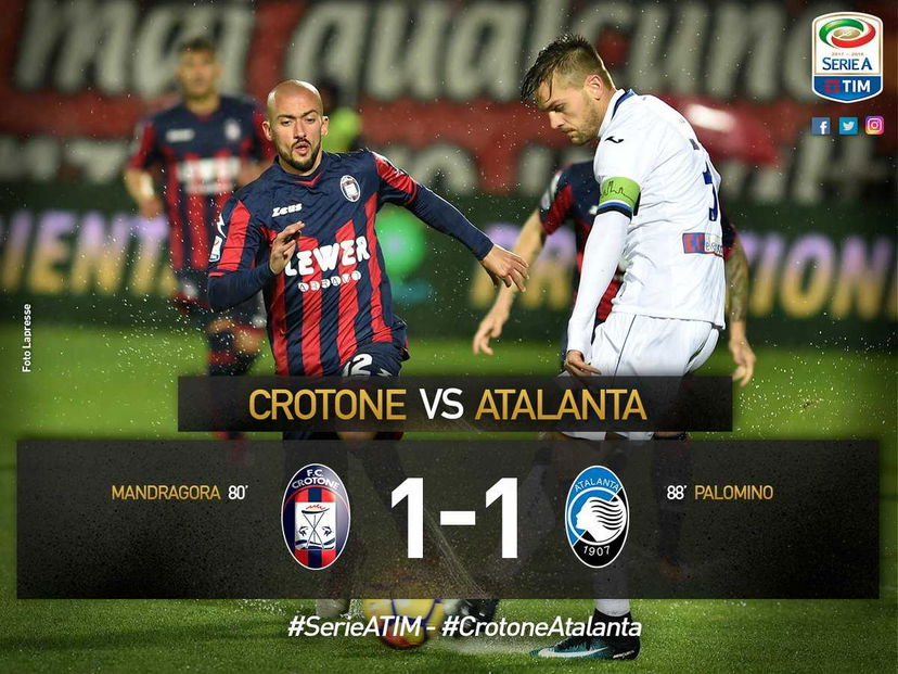 Mandragora illude il Crotone, Palomino salva l’Atalanta nel finale. Allo “Scida” è 1-1 preview