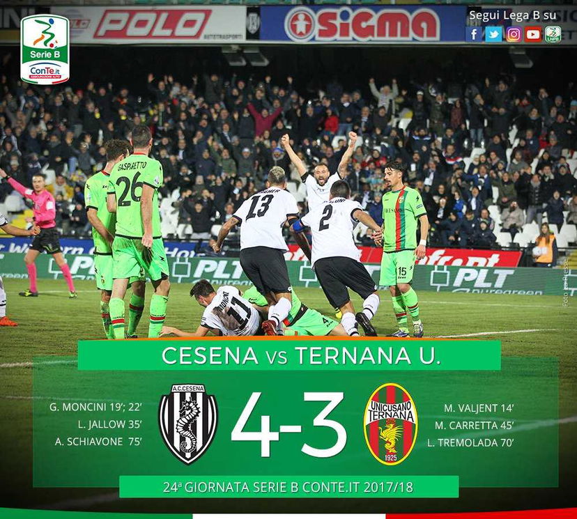 Serie B: gol e spettacolo al Manuzzi, Cesena-Ternana termina 4-3 preview