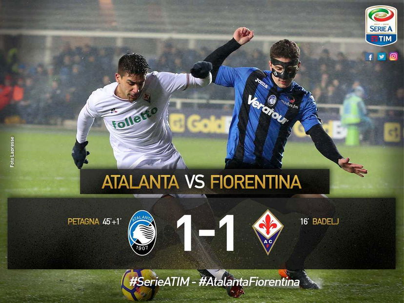 Serie A: Atalanta-Fiorentina 1-1, Petagna risponde a Badelj preview