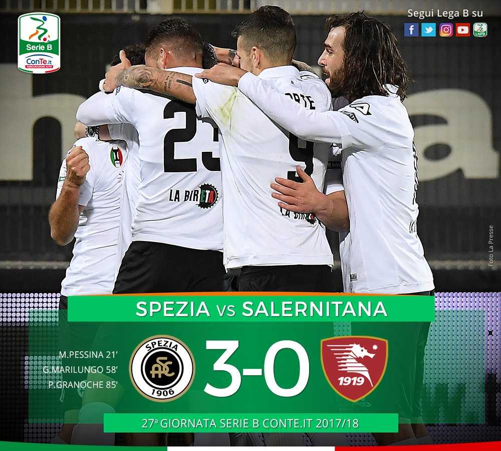 Serie B: Lo Spezia Cala Il Tris Alla Salernitana E Aggancia La Zona Playoff