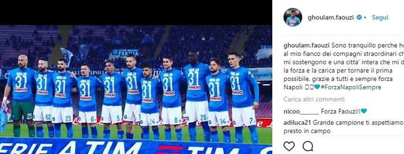 Ghoulam ringrazia i compagni: “Siete straordinari, ho al mio fianco voi e una città intera” preview