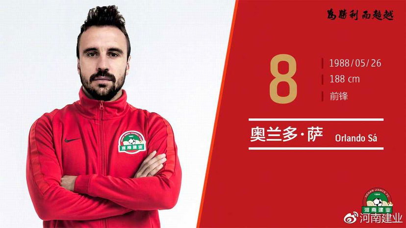 Ufficiale: Henan Jianye, preso anche Orlando Sá preview