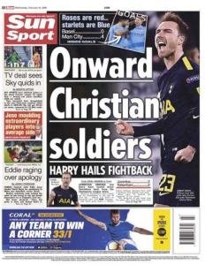 The Sun prima pagina Juve Tottenham
