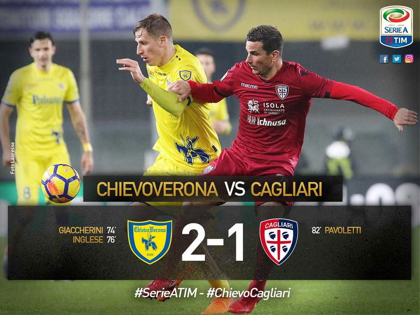 Magie di Giak e Inglese, incornata di Pavoletti: il Chievo ritrova la vittoria, 2-1 al Cagliari preview