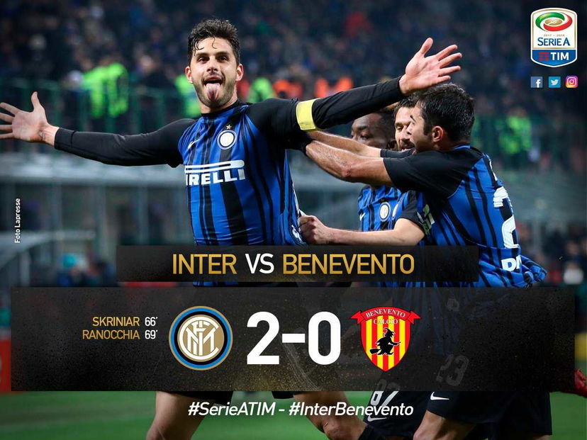 Inter, col Benevento ci pensano i centrali: Skriniar più Ranocchia, a San Siro finisce 2-0 preview