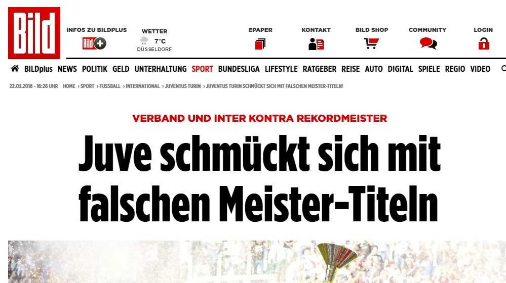 Clamoroso attacco della Bild alla Juve: “Si vanta di titoli fasulli e revocati, il sistema era corrotto” article-post