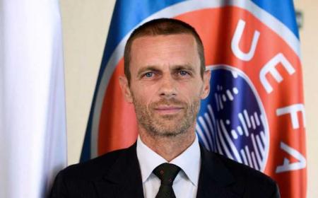 Slovenian Aleksander Ceferin, newly elected president of UEFA, addresses journalists during a press conference in Brdo Castle near Kranj on September 16, 2016. / AFP PHOTO / Jure MAKOVEC