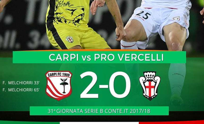 Serie B: doppio Melchiorri, il Carpi stende la Pro Vercelli e aggancia la zona playoff preview