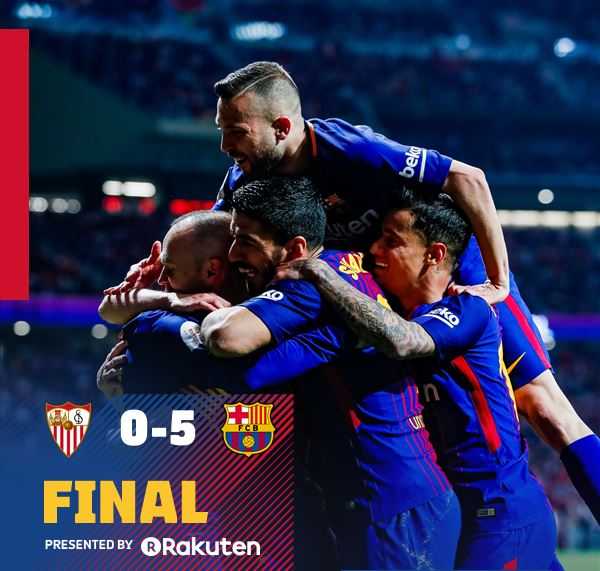 Coppa del Re, è trionfo Barça: il Siviglia di Montella spazzato via 5-0 preview