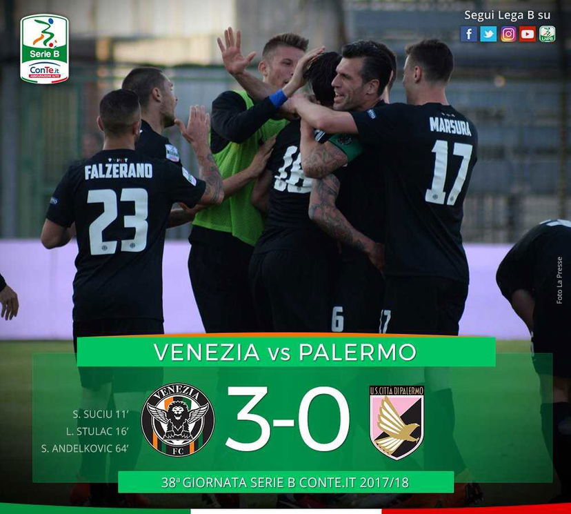 Serie B, il Palermo affonda a Venezia: Suciu, Stulac e Andelkovic firmano il 3-0 preview