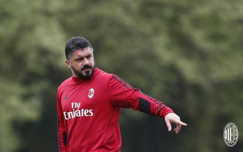 Gattuso traingin Milanello Foto Milan Twitter