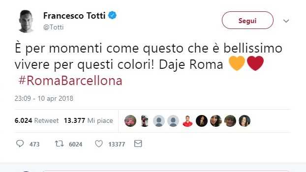 Totti: “È per momenti come questo che è bellissimo vivere per questi colori!” article-post