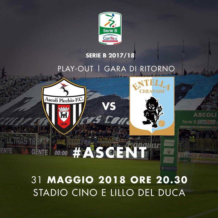 Playout Serie B: Ascoli-Entella, le formazioni ufficiali preview
