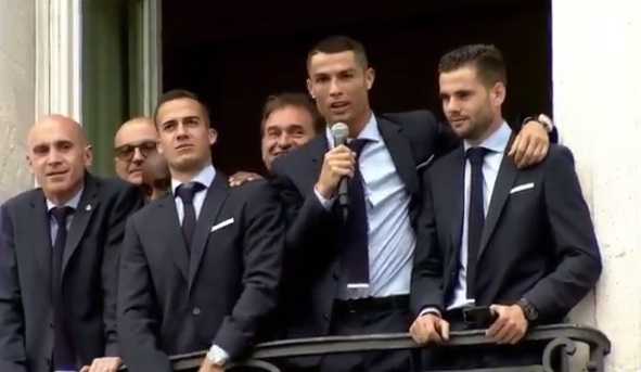 Crisiano Ronaldo discorso piazza Madrid Twitter Real