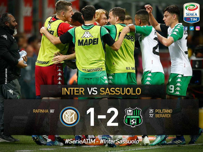Inter, suicidio Champions: il Sassuolo sbanca 2-1 San Siro! preview