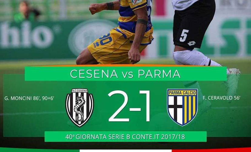 Serie B: un doppio Moncini ribalta il Parma nel finale, il Cesena vince 2-1 e vede la salvezza preview
