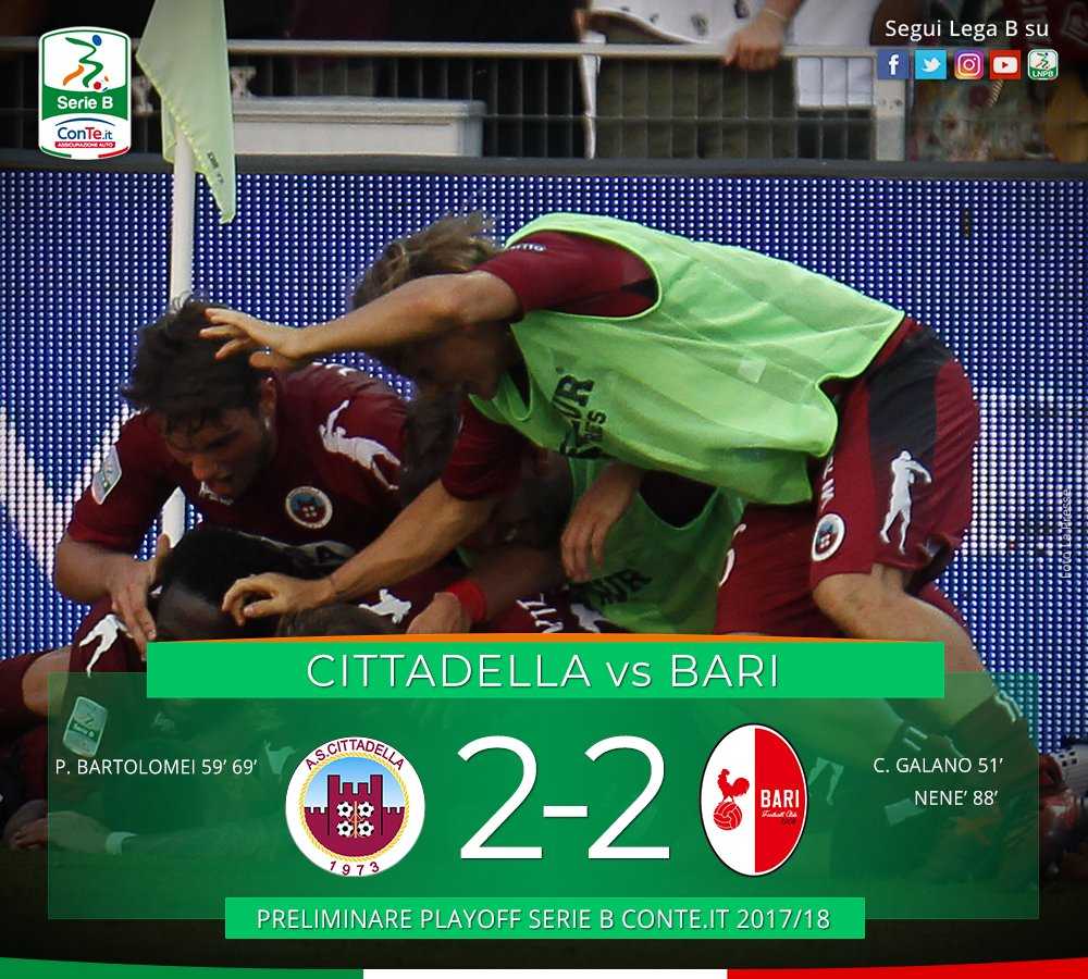 Playoff Serie B: al “Tombolato” termina 2-2, Bari fuori e Cittadella in semifinale article-post