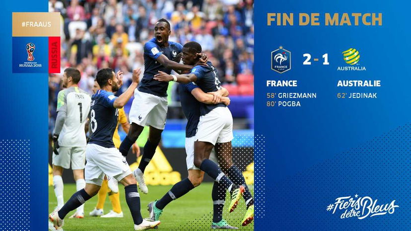 Mondiali: Francia-Australia 2-1, decidono Griezmann e Pogba preview
