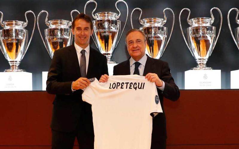 Lopetegui e Florentino Perez presentazione Real Madrid Twitter