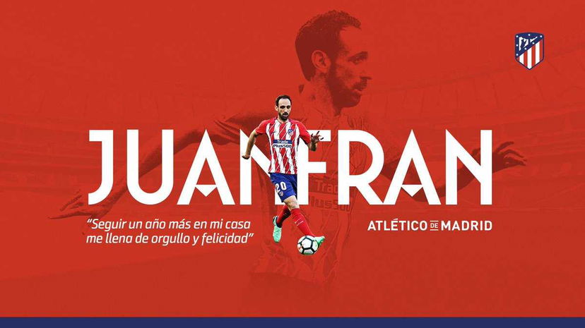 Ufficiale: Atletico Madrid, Juanfran prolunga per un’altra stagione. Ecco il tweet preview