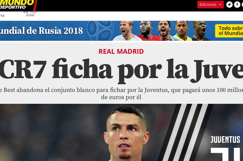 Ronaldo-Juve: la notizia sui portali spagnoli preview
