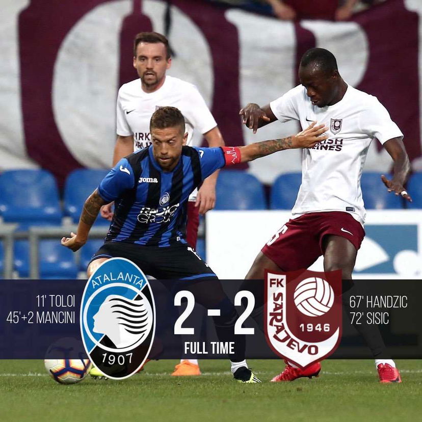 Europa League: Toloi e Pessina illudono l’Atalanta, col Sarajevo finisce 2-2 preview