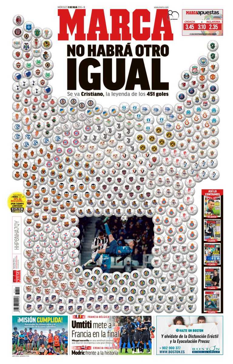 Marca celebra Cristiano Ronaldo: “Non ci sarà più nessuno come lui” preview