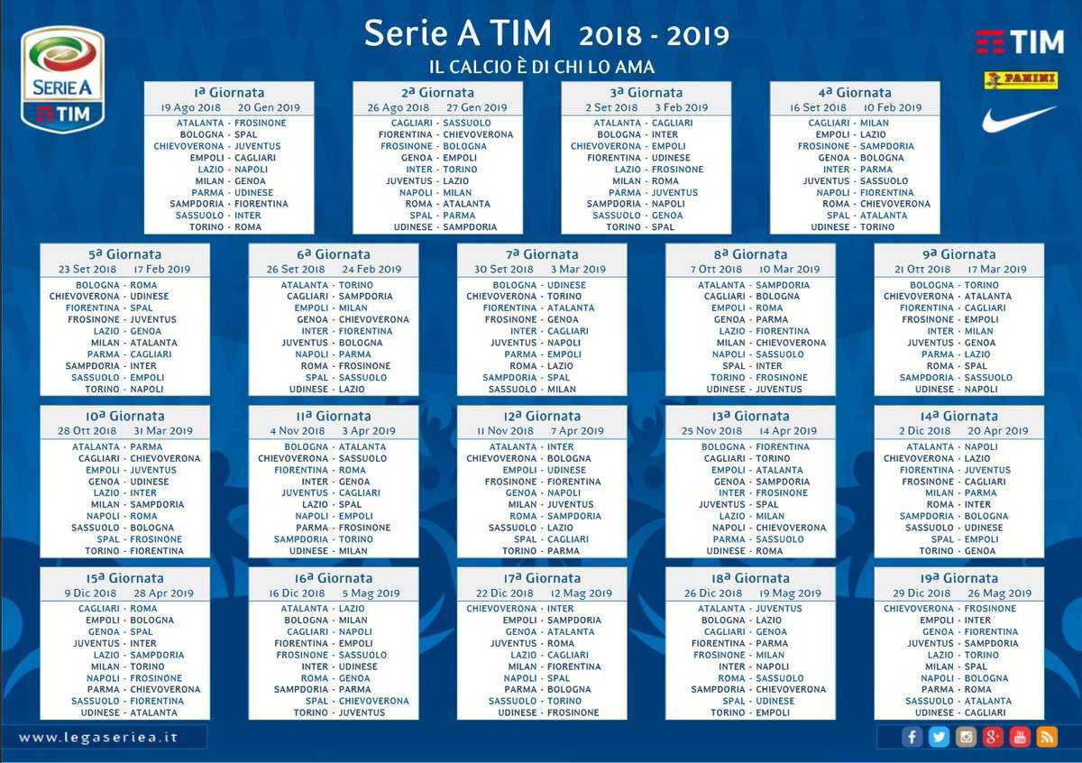 Serie A: ecco il calendario completo della stagione 2018-2019 article-post