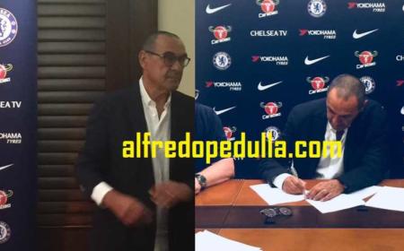 Sarri in sede e firma Chelsea