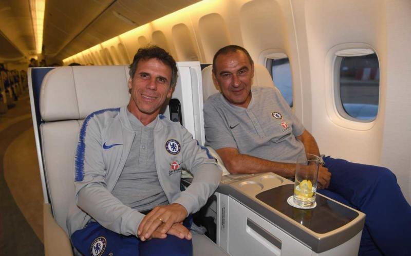 Zola + Sarri Twitter uff Chelsea