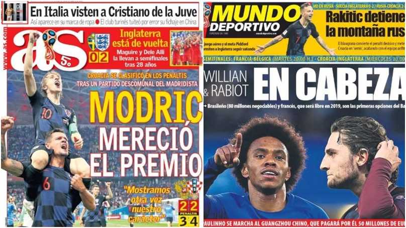 Dalla Spagna: As celebra Modric. Mundo Deportivo: “Willian e Rabiot per il Barcellona” preview