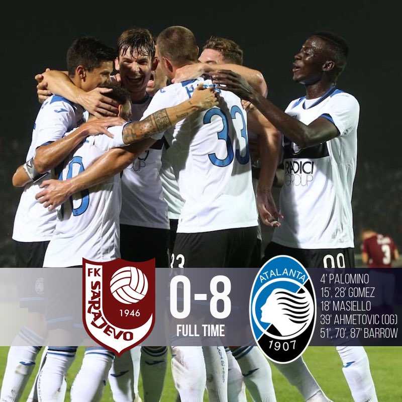 Europa League: Atalanta show, 8-0 al Sarajevo e qualificazione raggiunta! Tripletta di Barrow preview