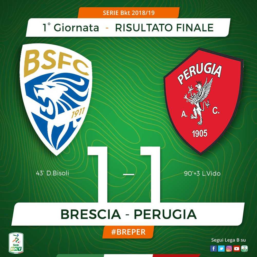 Serie B, Brescia-Perugia termina 1-1: Bisoli chiama, Vido risponde all’ultimo respiro article-post