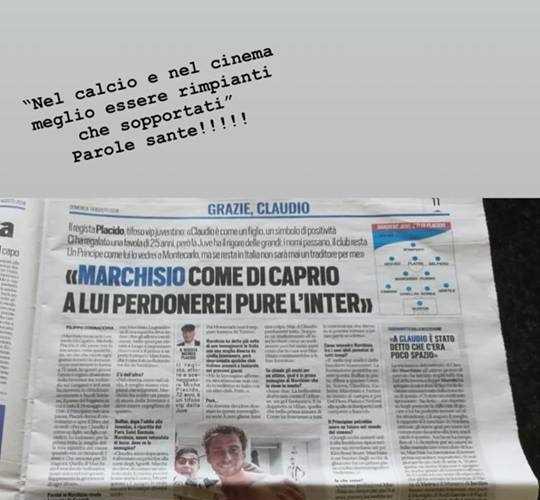 Marchisio moglie e Placido Instagram Roberta Sinopoli