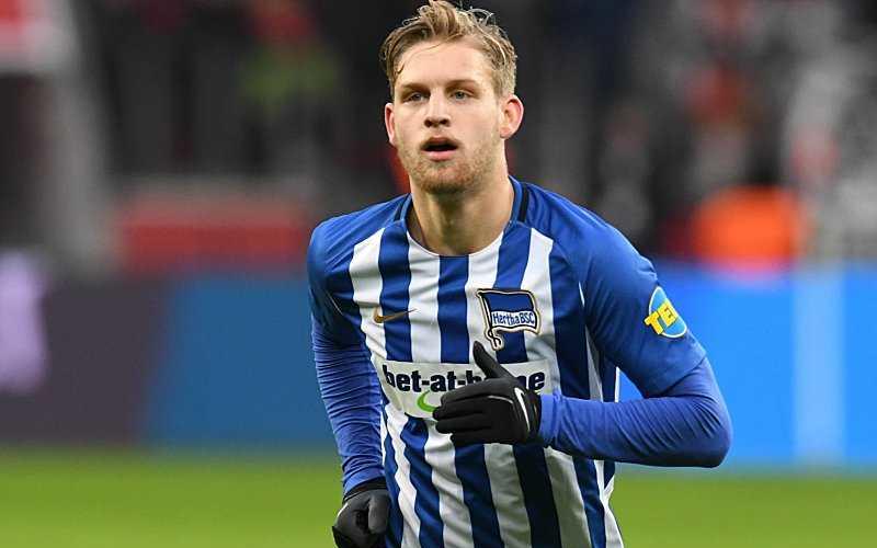 Arne Maier ( Hertha BSC Berlin ) 10.02.2018 --- Fussball --- 1. Bundesliga --- Bayer 04 Leverkusen vs Hertha BSC Berlin Foto : Thomas Thienel / Eibner Leverkusen / BayArena *** Arne Maier Hertha BSC Berlin 10 02 2018 football 1 Bundesliga Bayer 04 Leverkusen vs Hertha BSC Berlin photo Thomas Thienel EIBNER Leverkusen BayArena Copyright: xThomasxThienelx/Eibner-Pressefotox EP_ttl