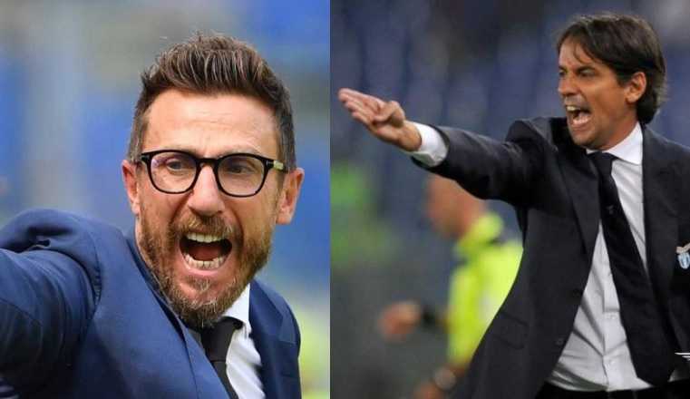 Di Francesco e Inzaghi Foto Roma e Lazio Twitter