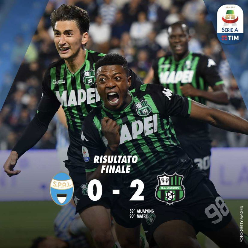 Il Sassuolo espugna Ferrara: Adjapong e Matri stendono la Spal 2-0 preview