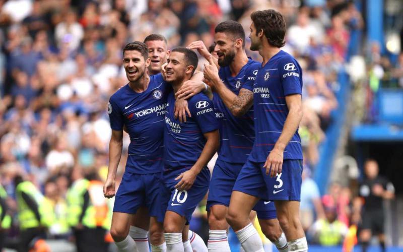 Hazard esultanza vs Cardiff 2018 Foto Chelsea Twitter