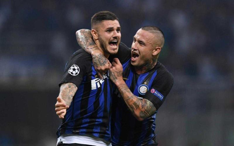 Icardi + Nainggolan Twitter The Sun Football