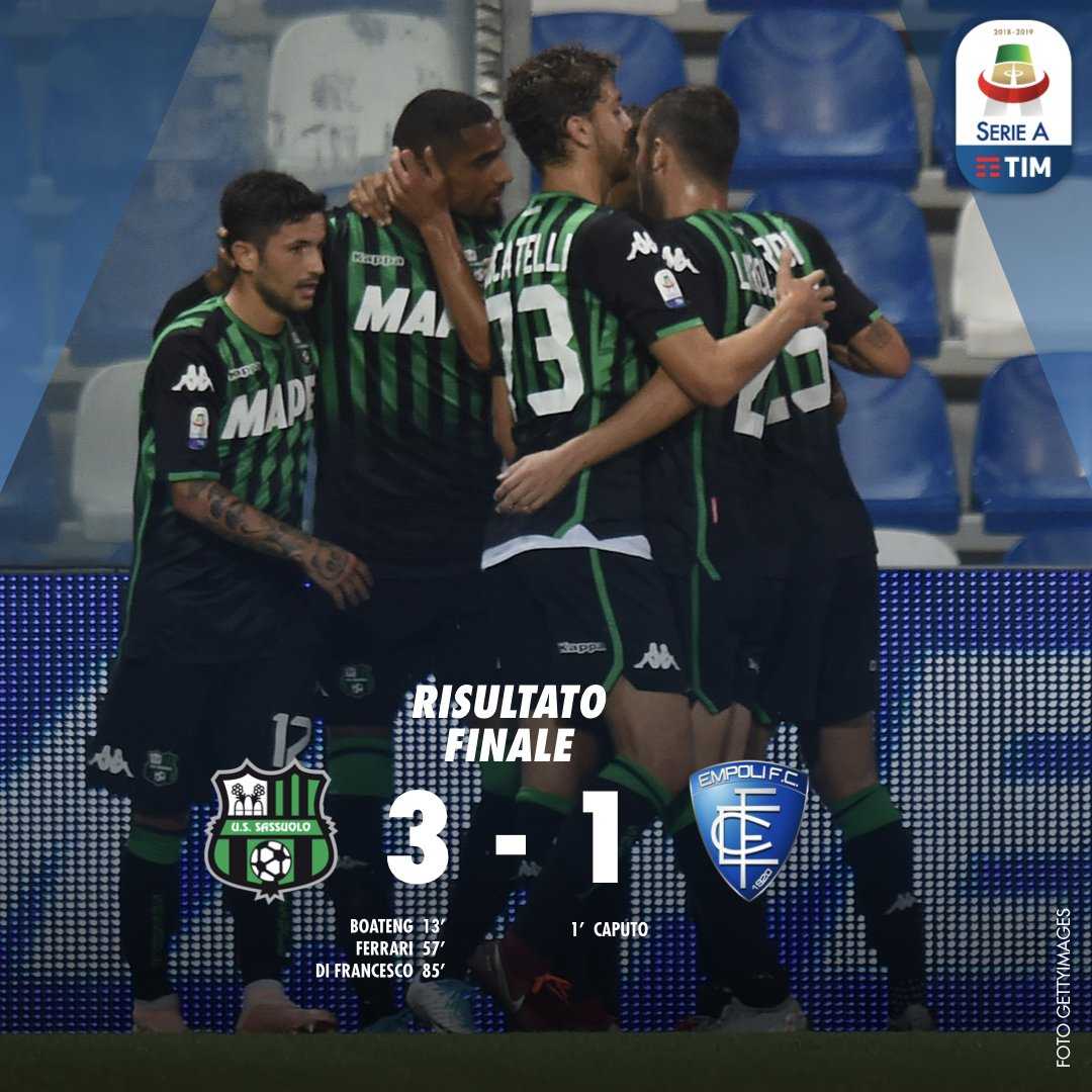 Empoli, Caputo non basta: il Sassuolo cala il tris con Boateng, Ferrari e Di Francesco article-post