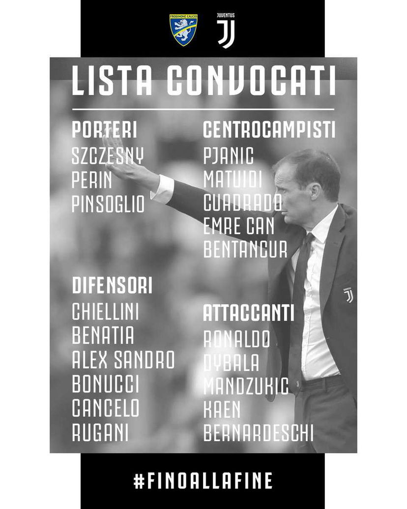Juve, i convocati per la sfida con il Frosinone. Fuori Khedira preview